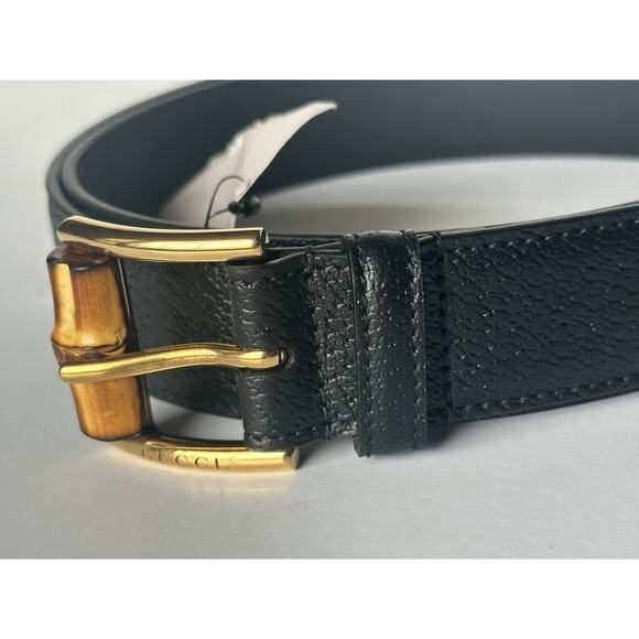 Gucci Men’s Leather Dollar Pigprint Belt Black 120/48 Italy 699954 NWT - Picture 4 of 9